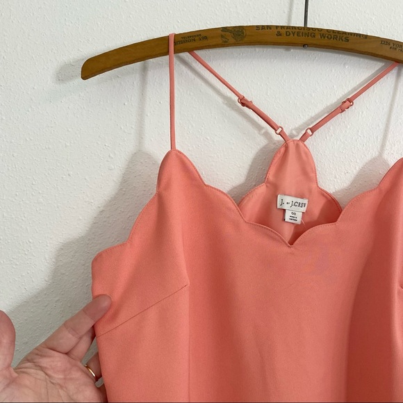 NWT J Crew coral scallop edge camisole tank 00 - Picture 2 of 5
